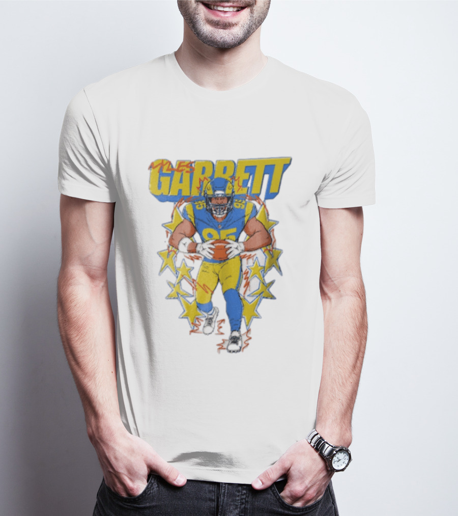 Myles Garrett Football Star Number 95 Cold World Hardcore T-Shirt