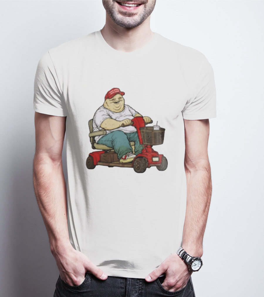 Magachud Scooter McGillicutty Kiss Cut Red Cap Plus Size Mobility T-Shirt