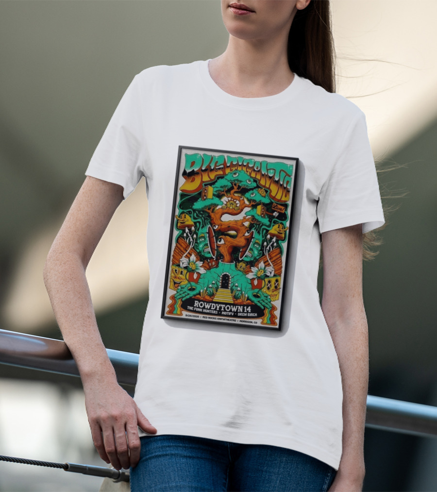 Big Gigantic Live Rowdytown 14 Red Rocks Amphitheatre September 26 2026 Morrison CO The Funk Hunters Motifv Drew Birch T-Shirt