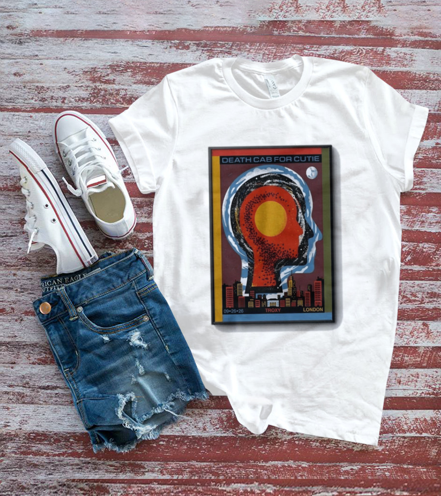 Death Cab For Cutie Troxy London 09.26.26 Concert Urban Skyline And Moon T-Shirt