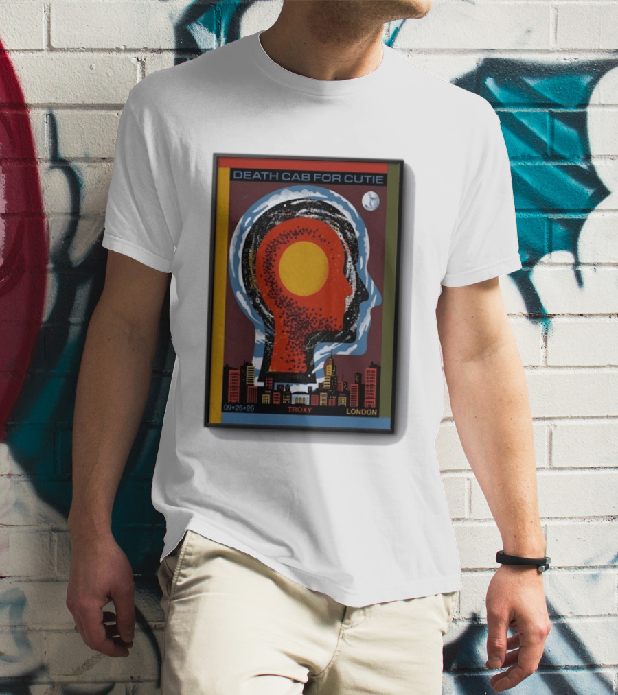 Death Cab For Cutie Troxy London 09.26.26 Concert Urban Skyline And Moon T-Shirt