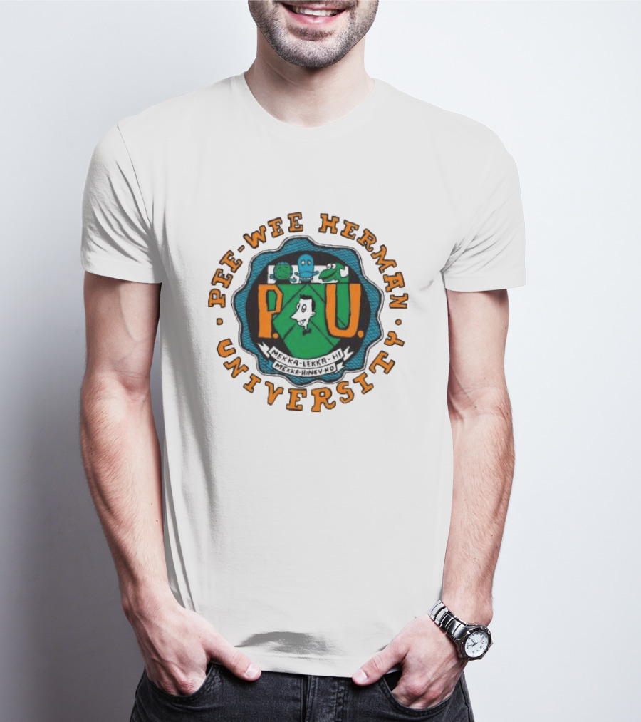 Retrokid Shop Pee Wee Herman University Mekka Lekka Hi Mekka Hiney Ho Crewneck T-Shirt