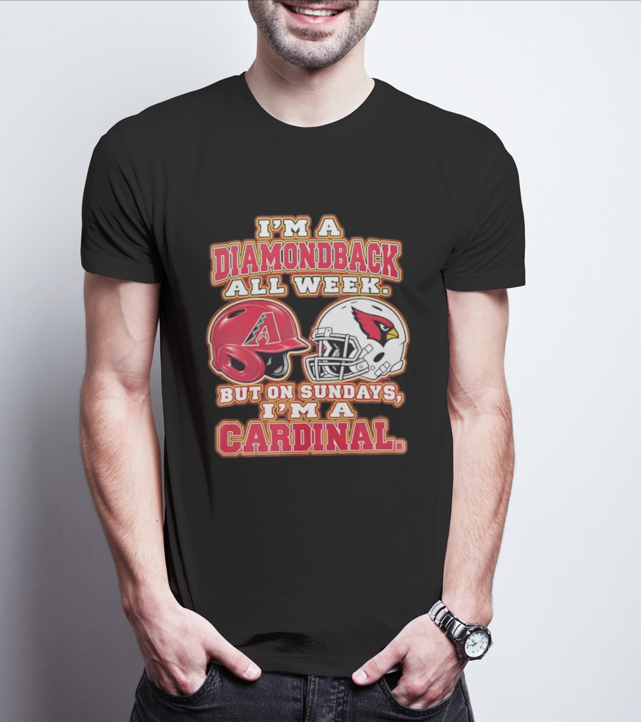 I'm A Diamondback All Week But On Sundays I'm A Cardinal Helmet T-Shirt