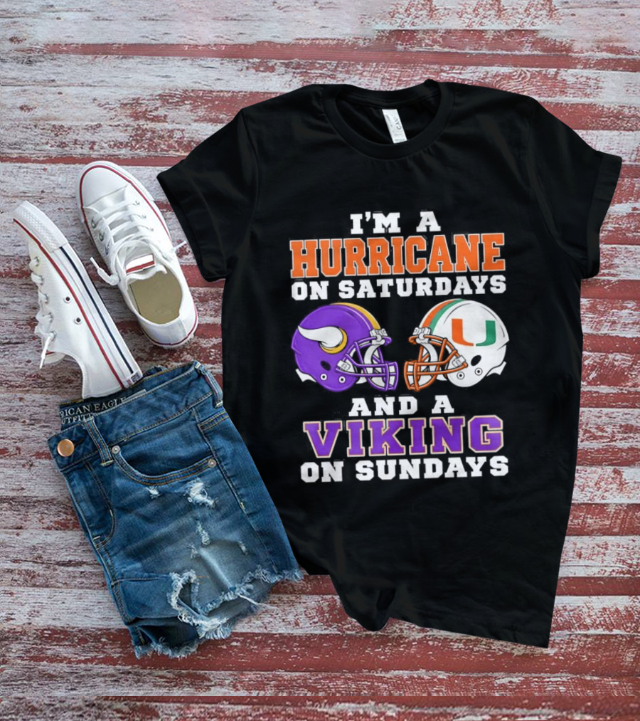 I'm A Hurricane On Saturdays And A Viking On Sundays Helmet Mindset T-Shirt