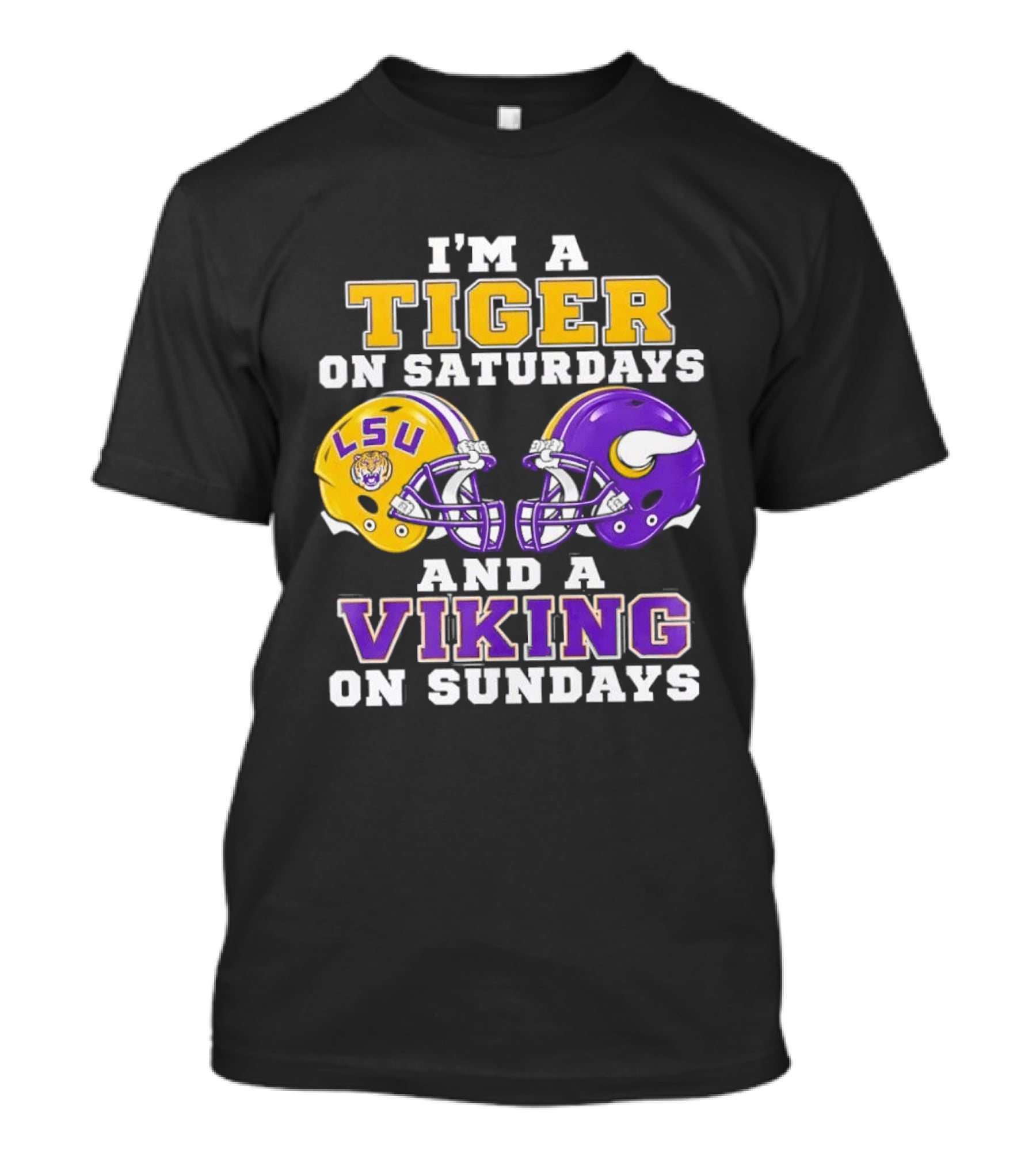 LSU Tiger Saturdays And Viking Sundays Football Fan T-Shirt