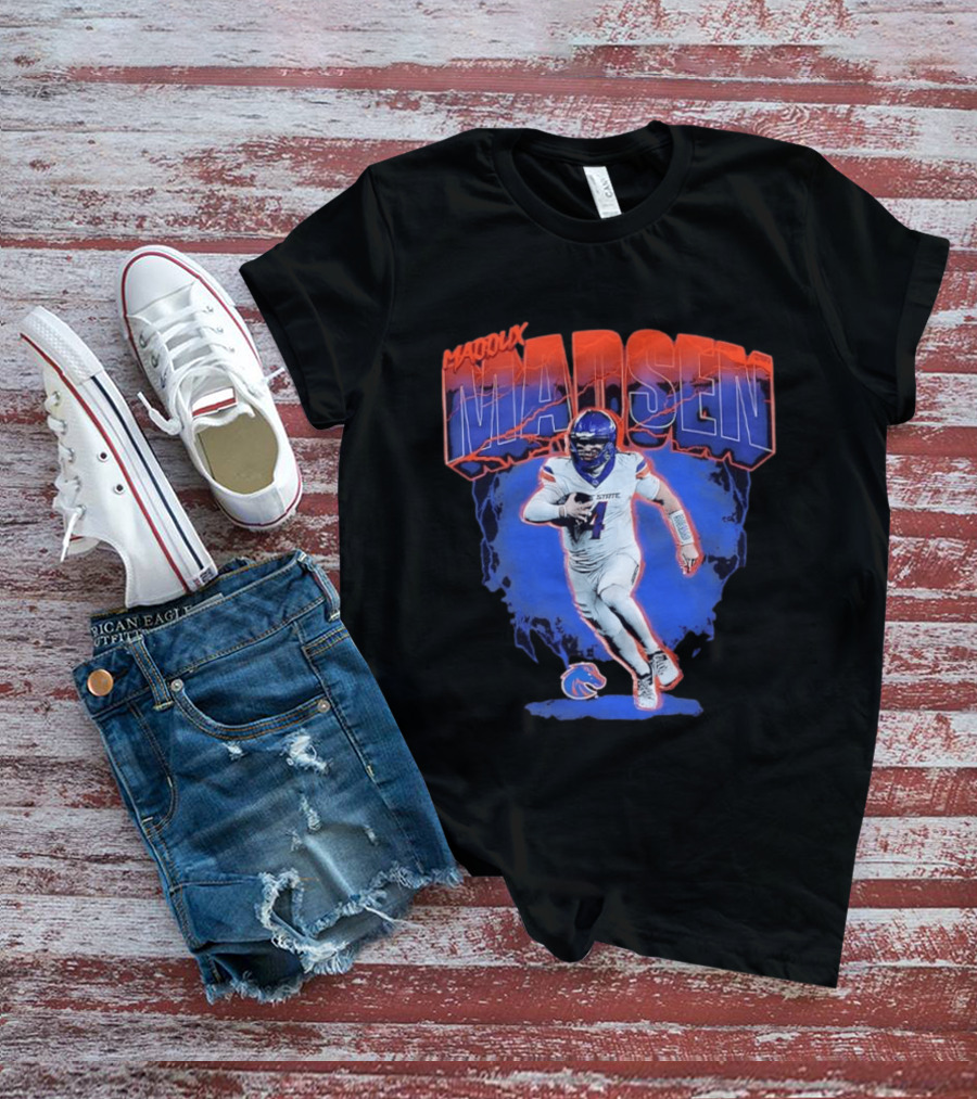 Boise State Broncos Maddux Madsen Lightning Collage NCAA Football T-Shirt