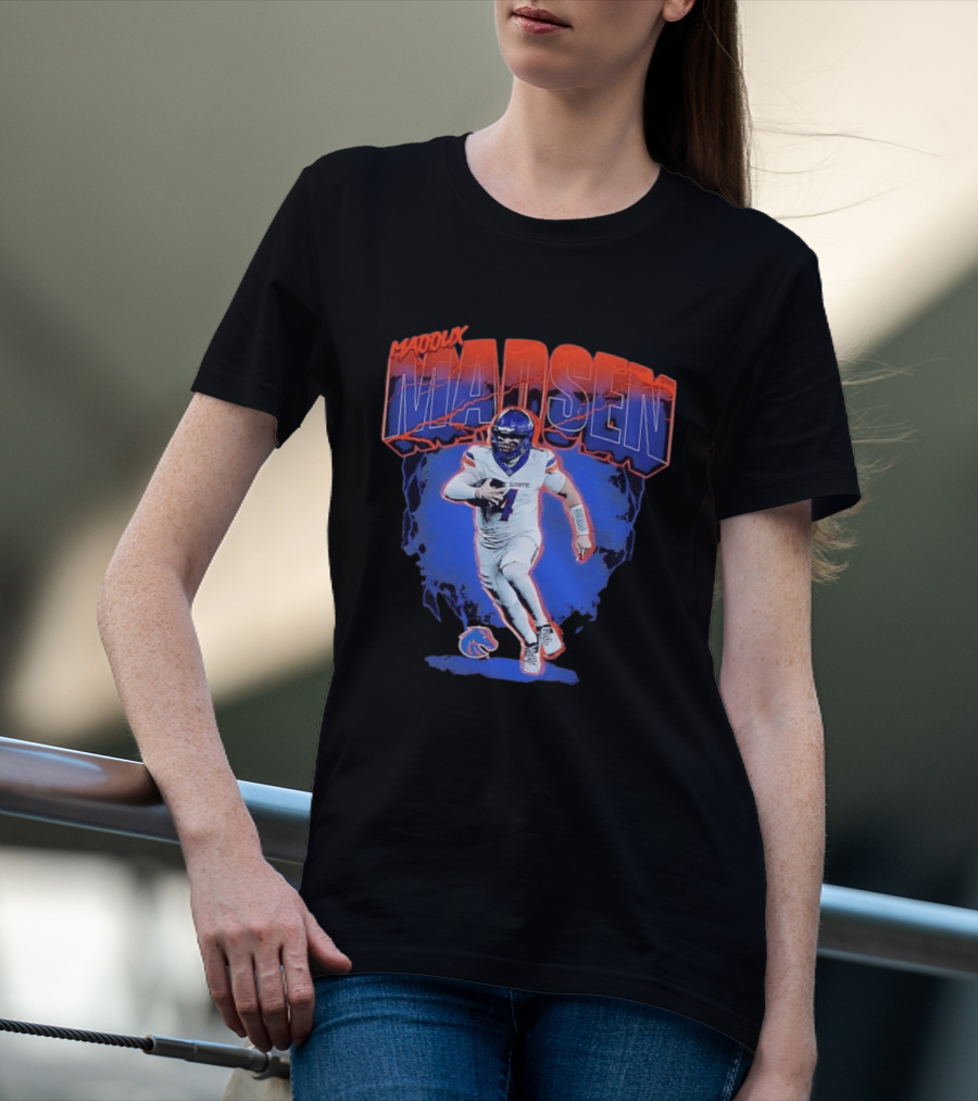 Boise State Broncos Maddux Madsen Lightning Collage NCAA Football T-Shirt