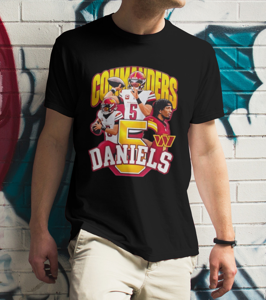 Commanders Jayden Daniels 5 Washington Football T-Shirt