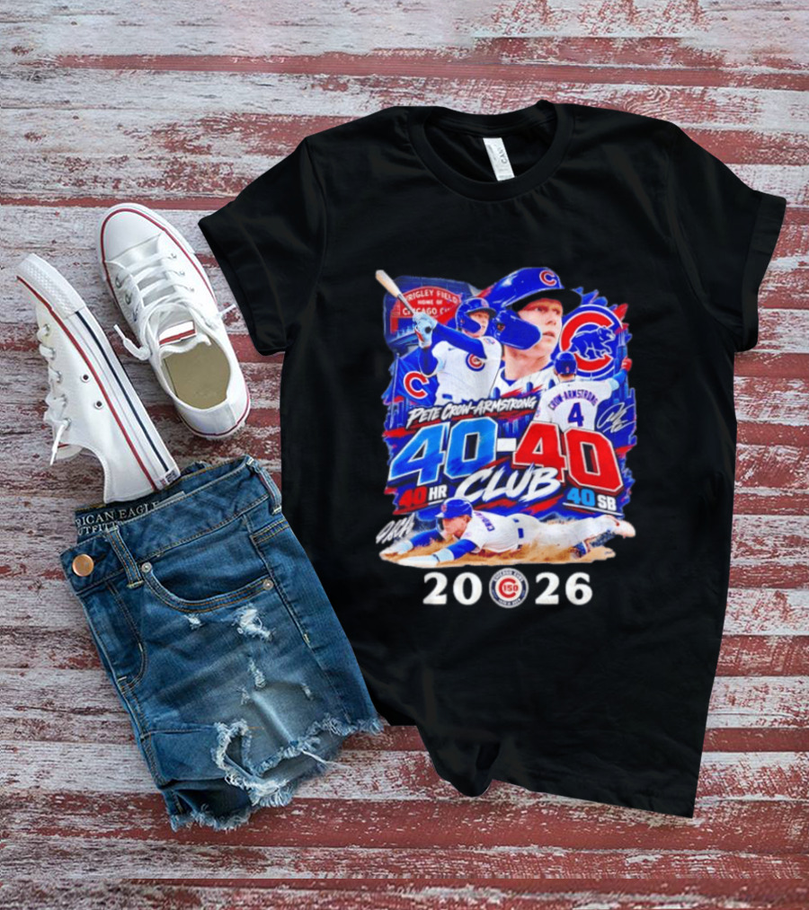 Pete Crow Armstrong 40HR 40SB Club Chicago Cubs 2026 T-Shirt