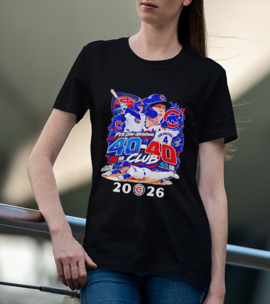 Pete Crow Armstrong 40HR 40SB Club Chicago Cubs 2026 T-Shirt