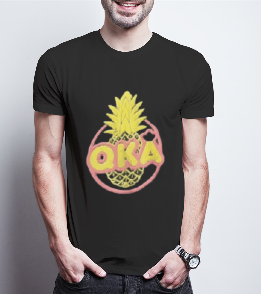 QKA Yellow Pineapple Inside Red Circle T-Shirt