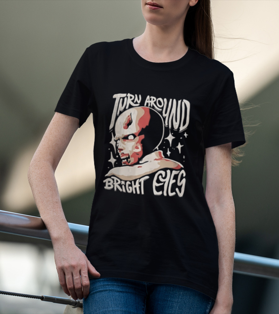 Turn Around Bright Eyes Zombie Face Stars T-Shirt