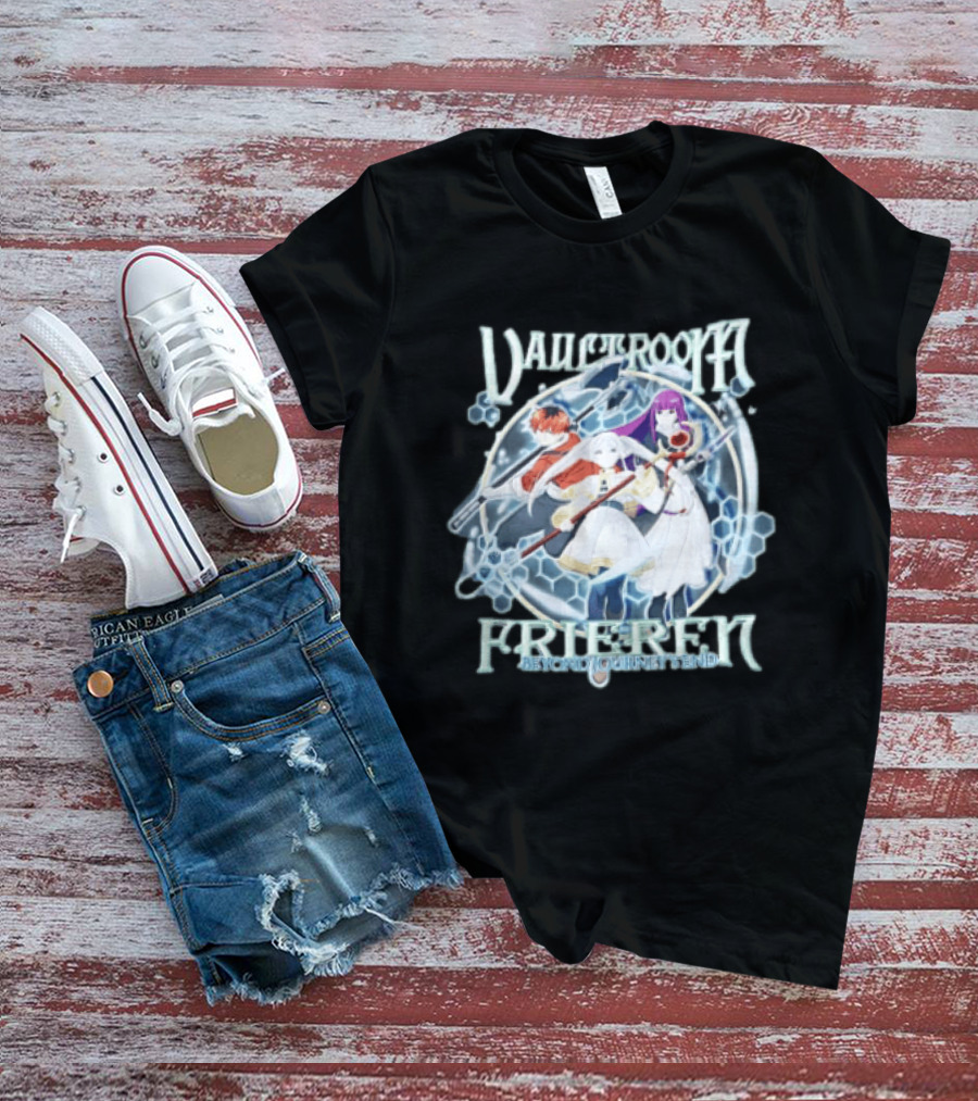 Vaultroom Frieren Beyond Journey's End Anime Characters With Magical Weapons T-Shirt