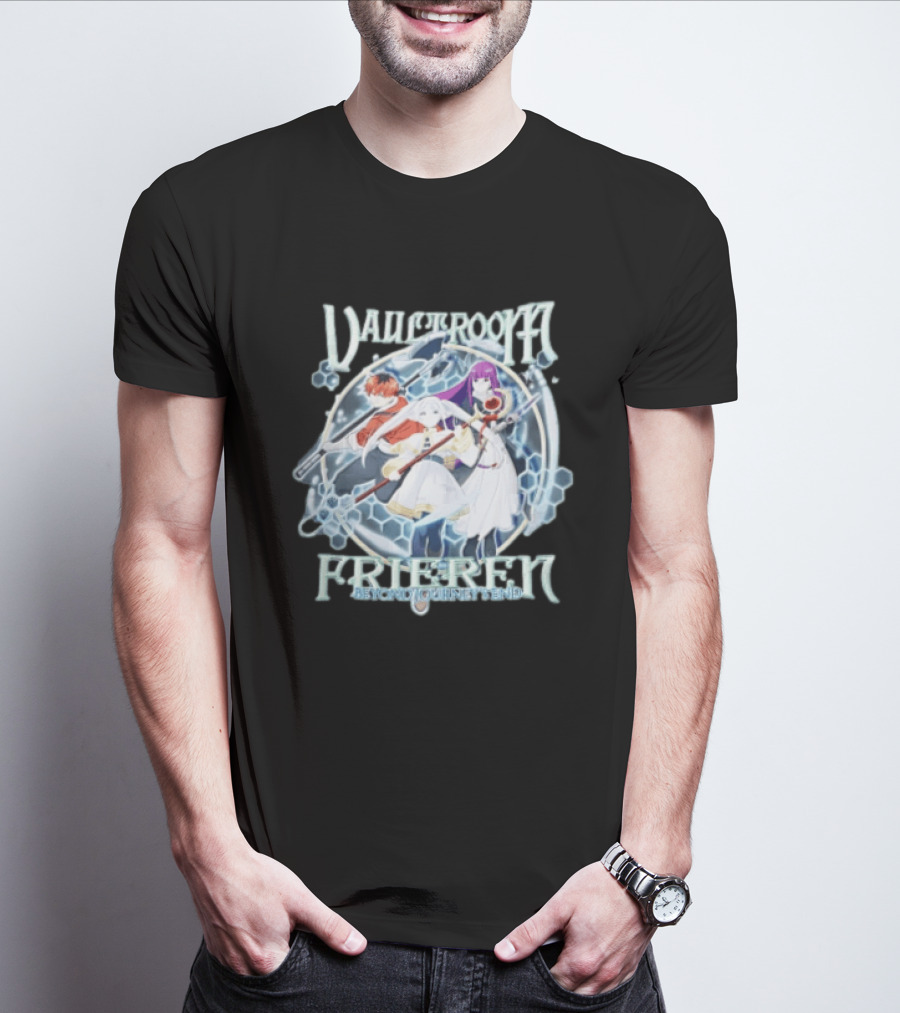 Vaultroom Frieren Beyond Journey's End Anime Characters With Magical Weapons T-Shirt