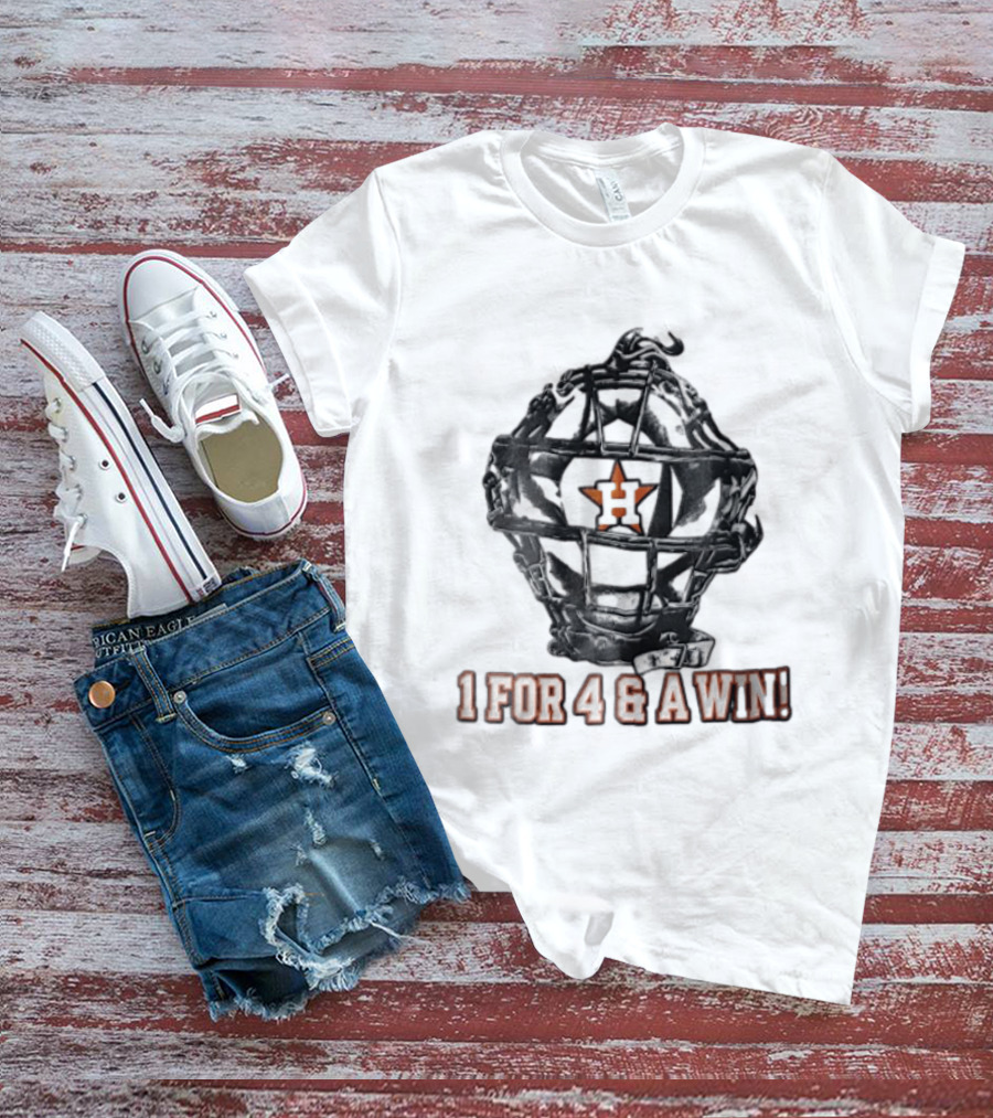 Houston Astros Catcher's Mask 1 For 4 And A Win T-Shirt