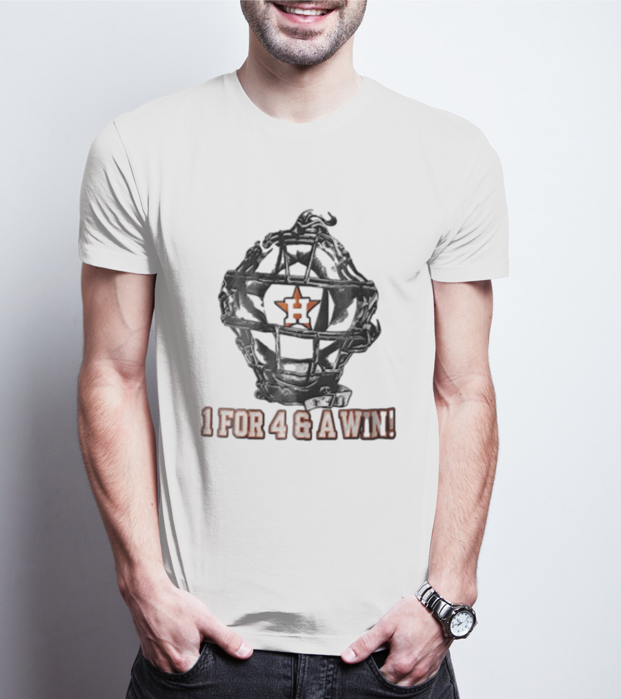 Houston Astros Catcher's Mask 1 For 4 And A Win T-Shirt
