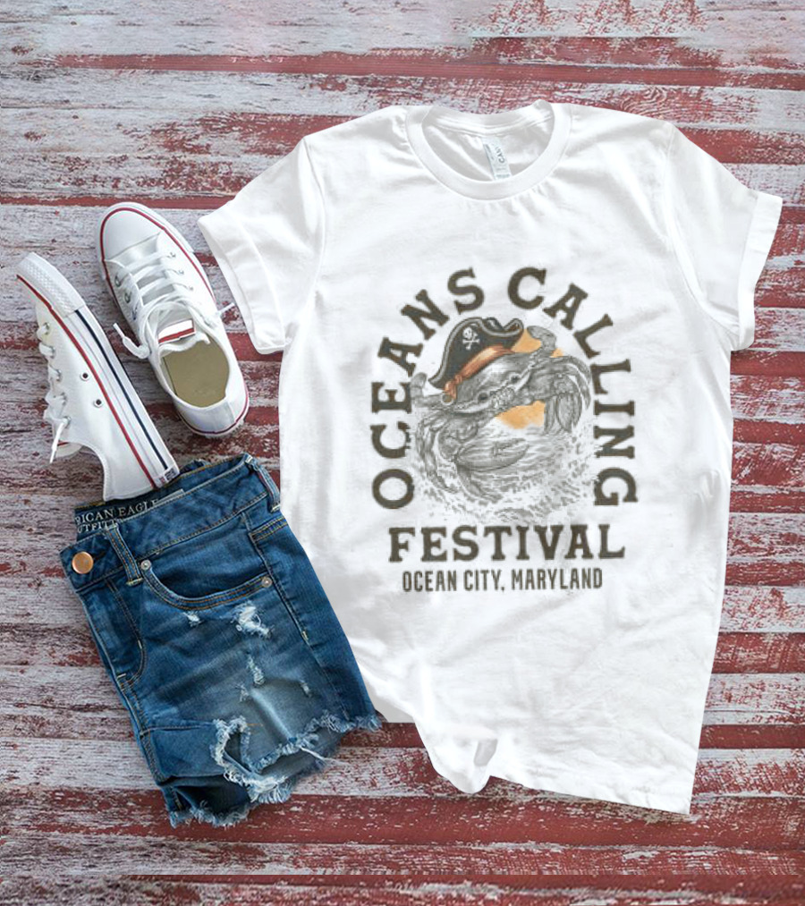 Oceans Calling Festival Crab Captain Lineup Ocean City Maryland T-Shirt