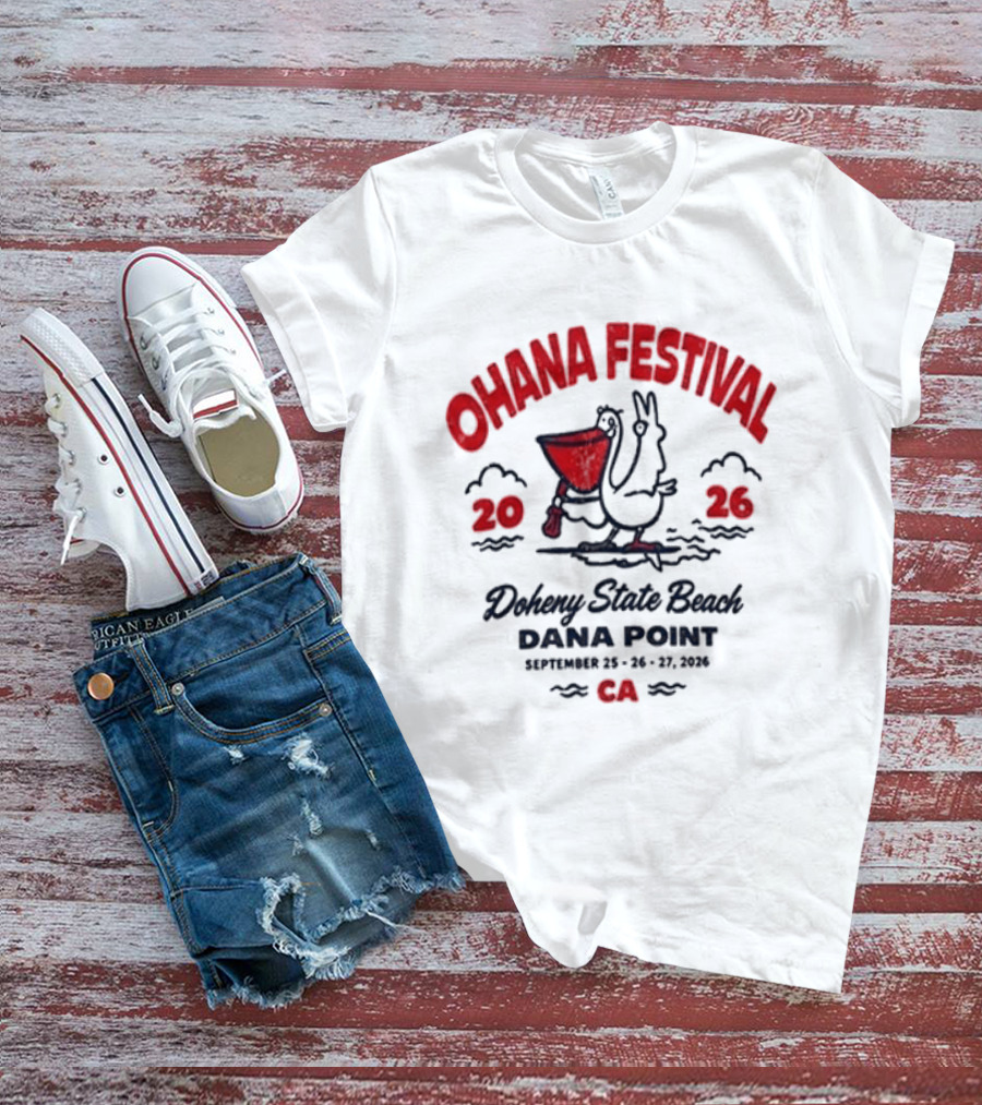 Ohana Festival 2026 Doheny State Beach Dana Point September 25 27 CA Surf Pelican T-Shirt