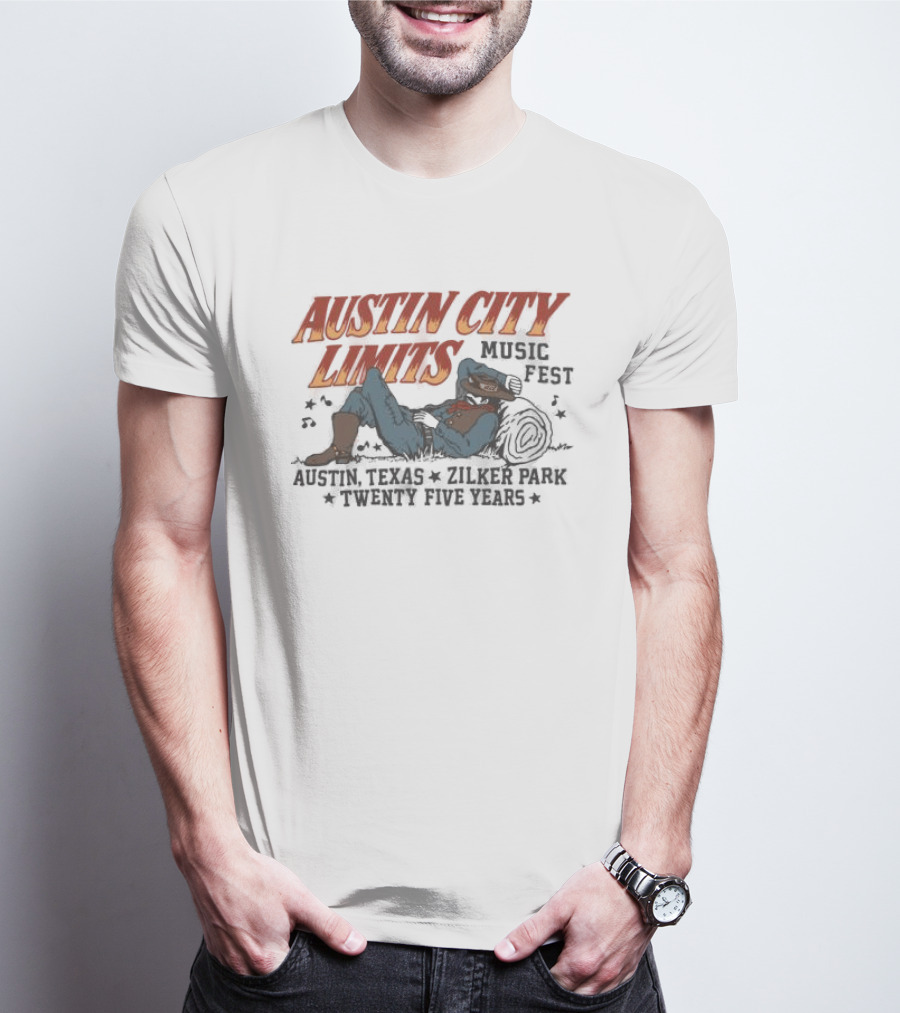 Austin City Limits Music Past, Present, And Future Texas Style Cowboy Lineup T-Shirt
