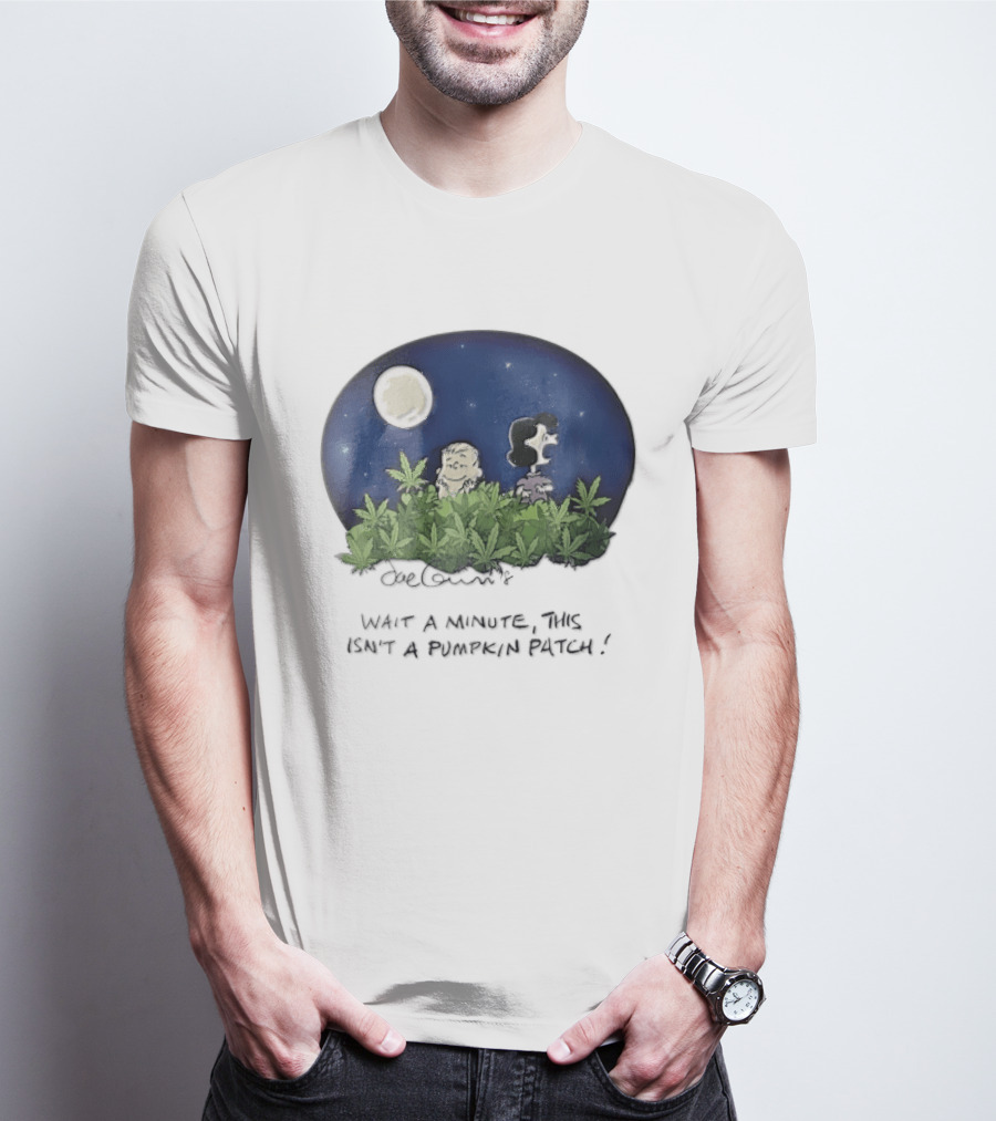 Peanuts Wait A Minute This Isn't A Pumpkin Patch Moon Night Scene Charlie Brown Lucy T-Shirt