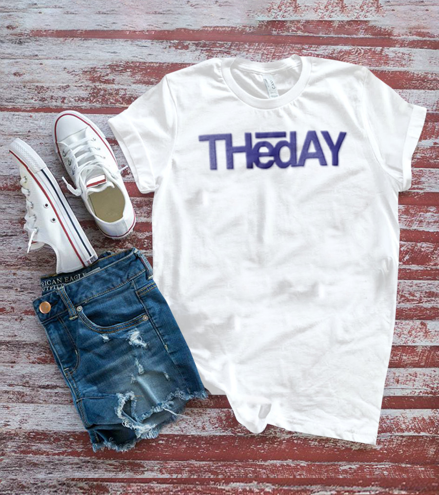 Theday Blue On Fabric T-Shirt