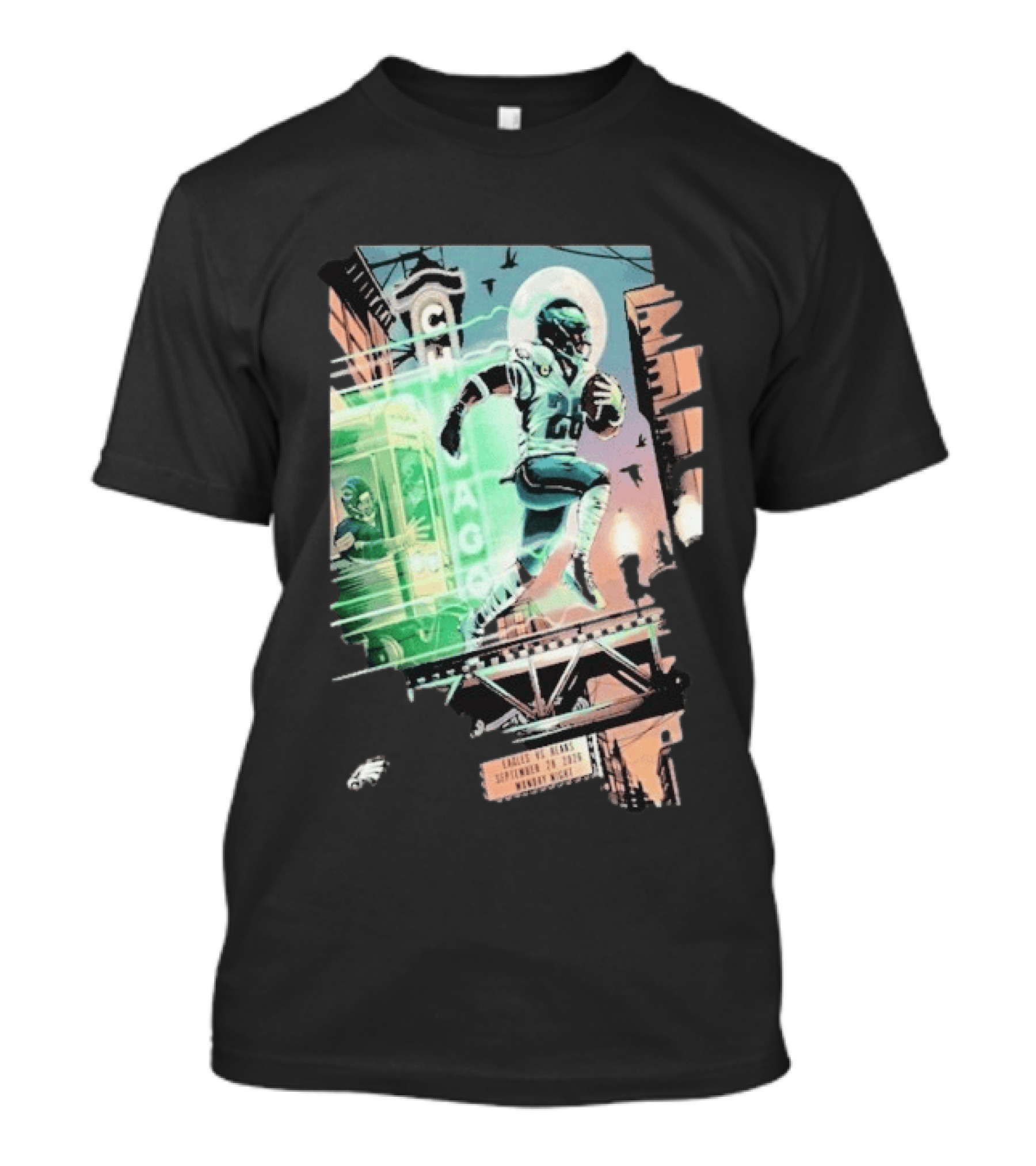 Chicago Bears Eagles Clash Philadelphia Skyline September 28 2026 Monday Night Football T-Shirt