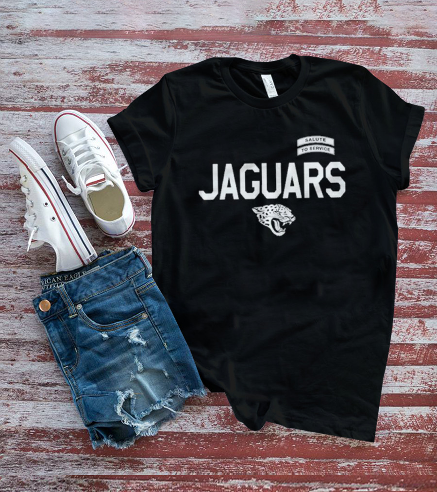 Jacksonville Jaguars Salute To Service Jaguars Head Logo NFL Football T-Shirt