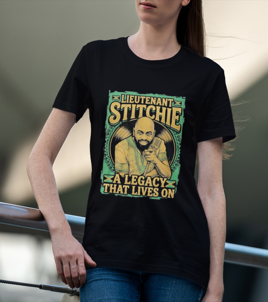Lieutenant Stitchie A Legacy That Lives On Microphone Reggae T-Shirt