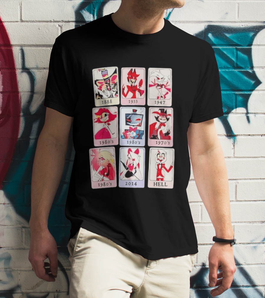 Hazbin Hotel 1888 1933 1947 1970s 1980s 2014 Hell T-Shirt