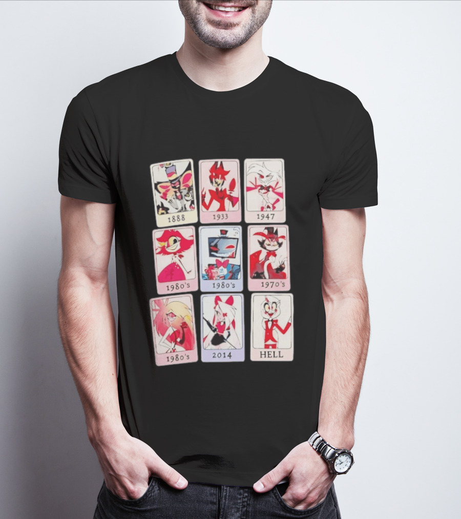 Hazbin Hotel 1888 1933 1947 1970s 1980s 2014 Hell T-Shirt