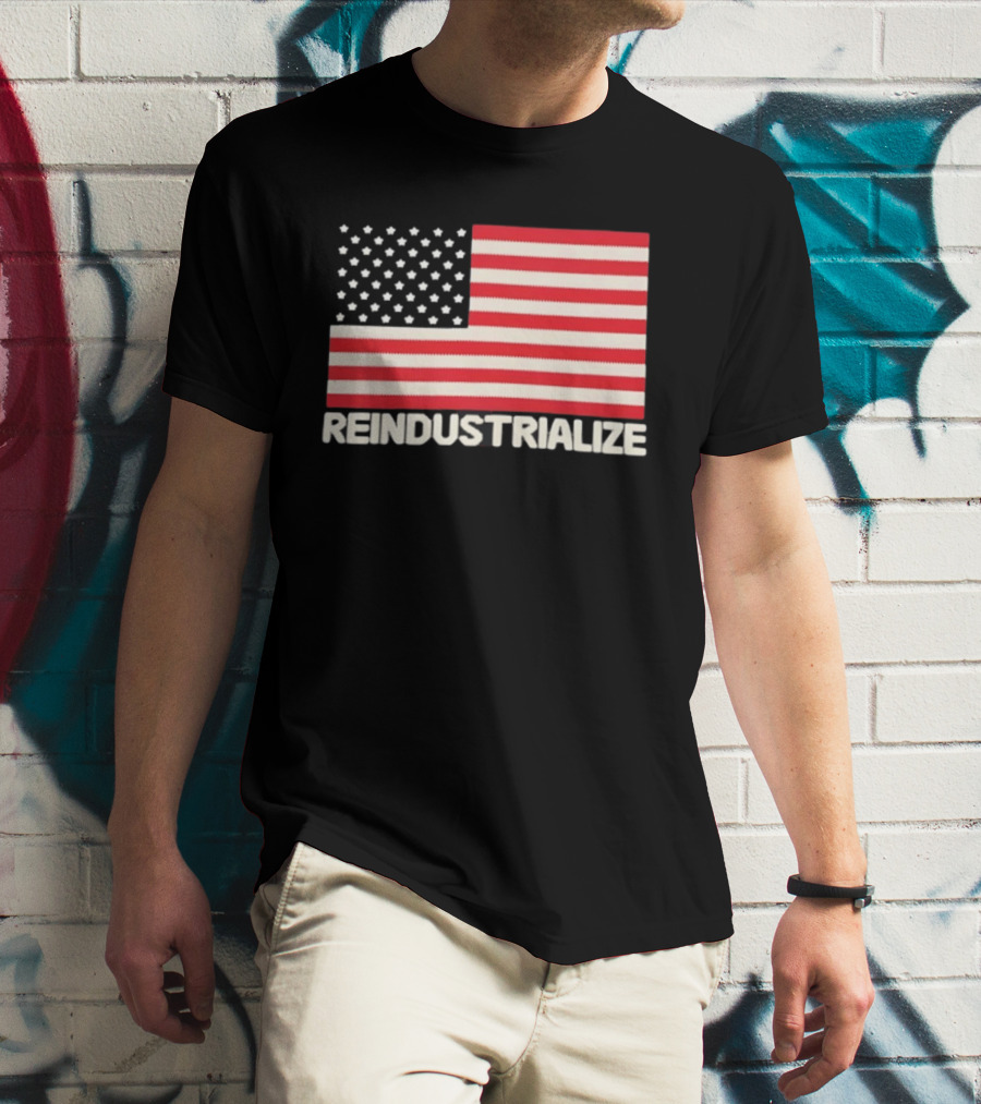 Reindustrialize United States Flag Stars And Stripes T-Shirt