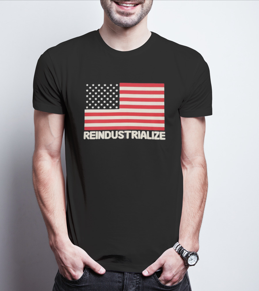 Reindustrialize United States Flag Stars And Stripes T-Shirt