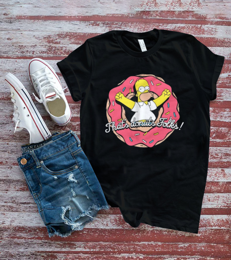 The Simpsons Looney Tunes Homer Simpson That's Donuts Folks Collaboration T-Shirt