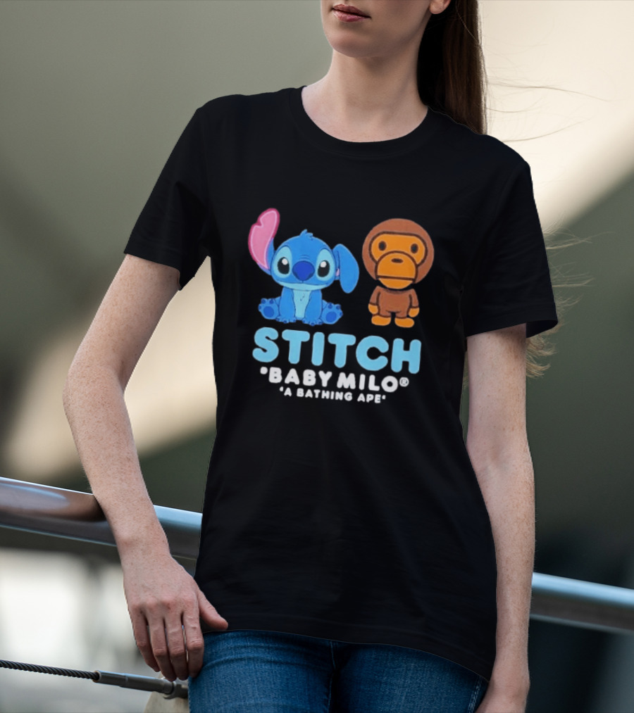 Bape X Disney Stitch Baby Milo A Bathing Ape Collab 2026 T-Shirt