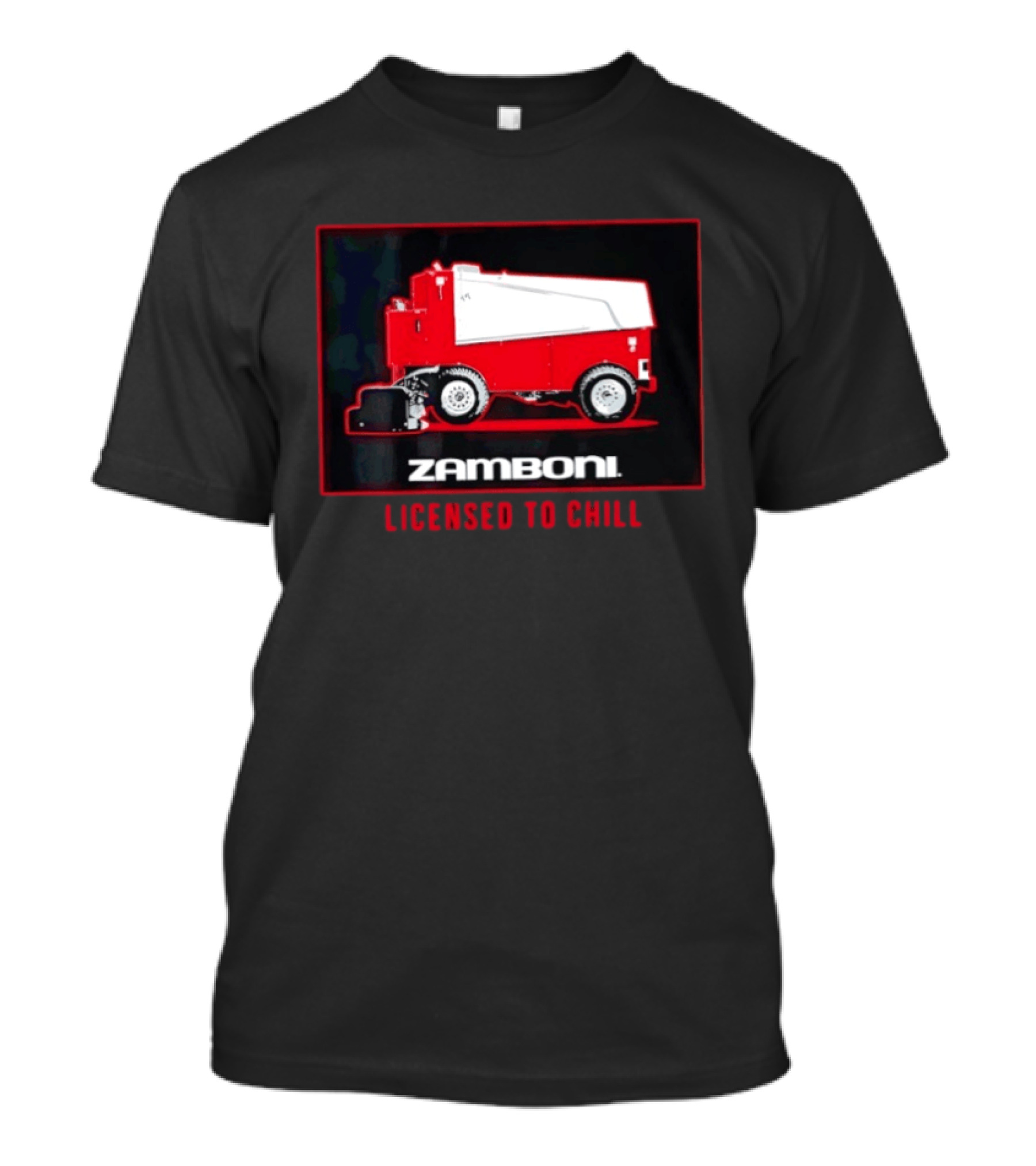 Zamboni Licensed To Chill Red Ice Resurfacer T-Shirt