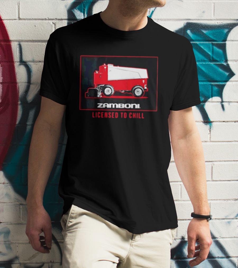 Zamboni Licensed To Chill Red Ice Resurfacer T-Shirt