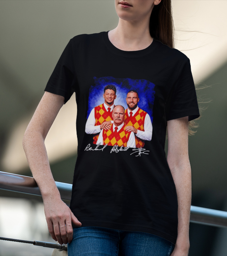 Patrick Mahomes Andy Reid Travis Kelce Kansas City Chiefs Step Brothers T-Shirt