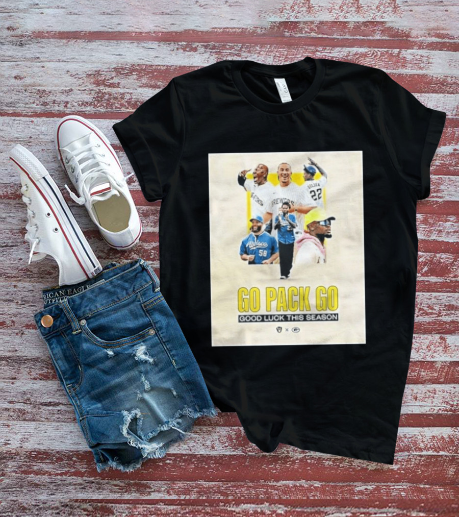 Go Pack Go Brewers Good Luck This Season Packers Sports Collaboration Vintage Vibe T-Shirt