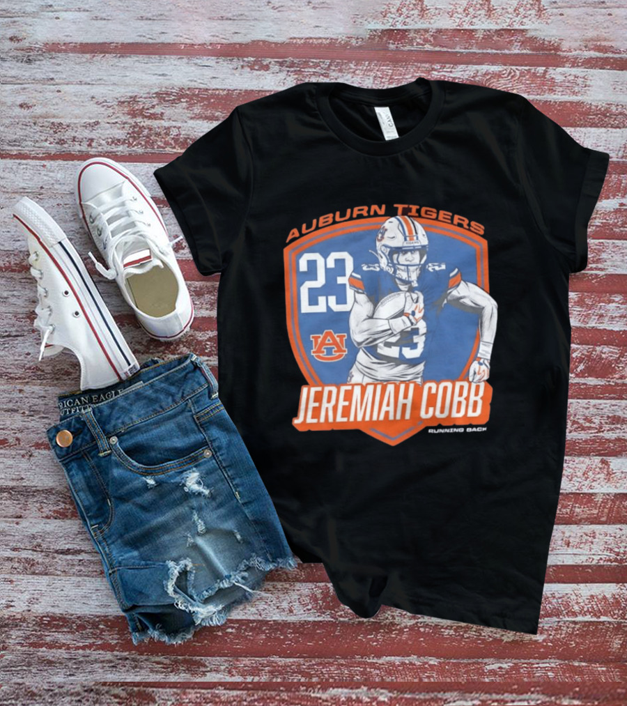 Jeremiah Cobb 23 Auburn Tigers Running Back Football Player T-Shirt