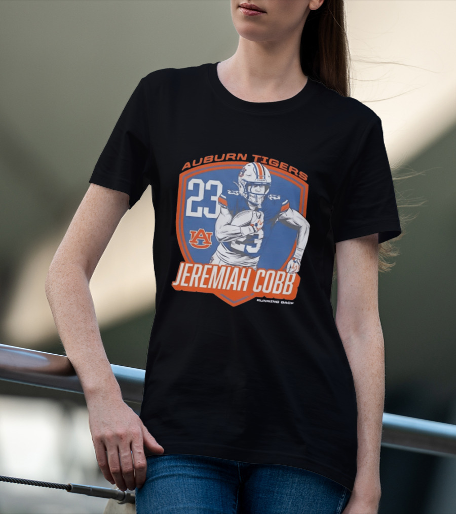 Jeremiah Cobb 23 Auburn Tigers Running Back Football Player T-Shirt