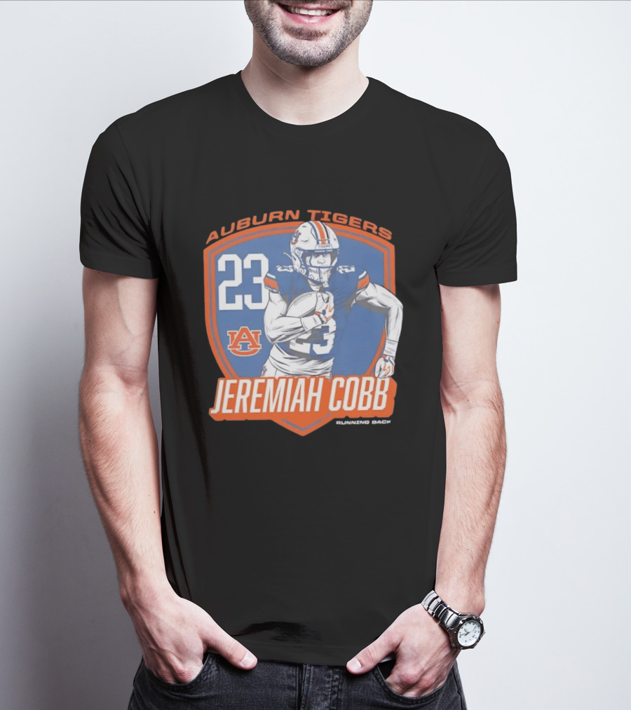 Jeremiah Cobb 23 Auburn Tigers Running Back Football Player T-Shirt
