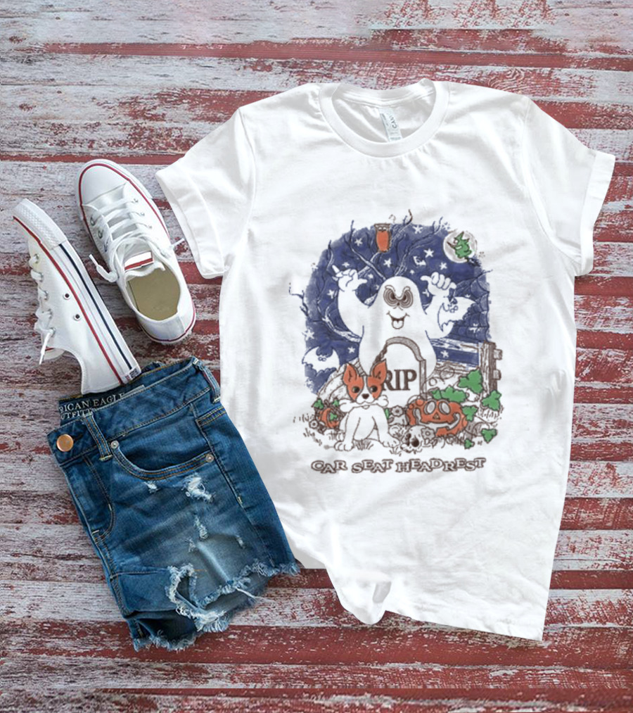 Car Seat Headrest Halloween Ghost Cat Pumpkin 2026 T-Shirt