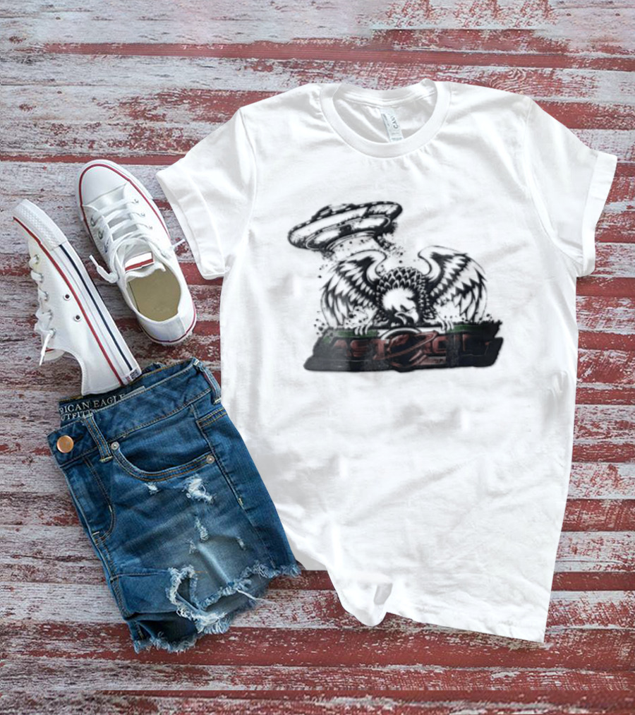 Eagle Spreading Wings With UFO Above T-Shirt