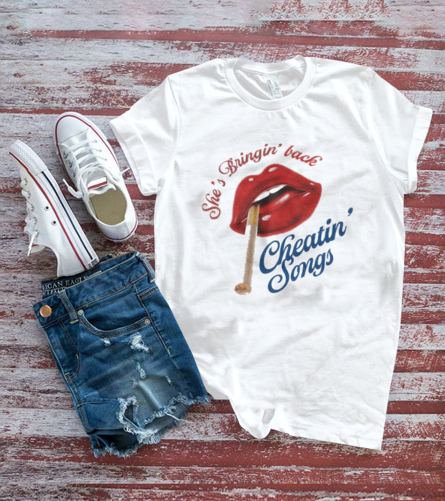 Midland She's Bringin' Back Cheatin' Songs Red Lips Matchstick T-Shirt