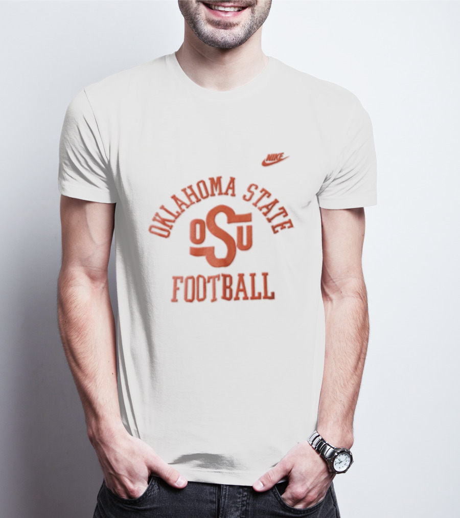 Oklahoma State OSU Football Retro Orange Cowboy Hat T-Shirt