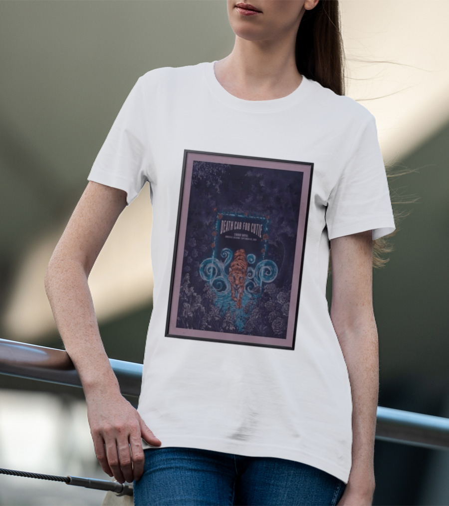 Death Cab For Cutie Cirque Royal Brussels September 30 2026 Tiger And Floral T-Shirt