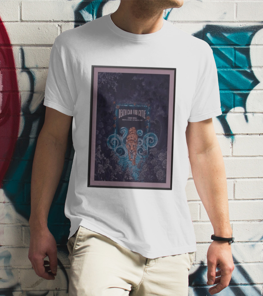 Death Cab For Cutie Cirque Royal Brussels September 30 2026 Tiger And Floral T-Shirt