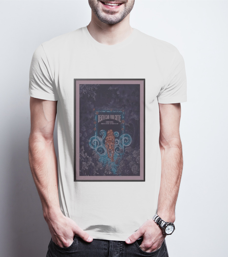 Death Cab For Cutie Cirque Royal Brussels September 30 2026 Tiger And Floral T-Shirt