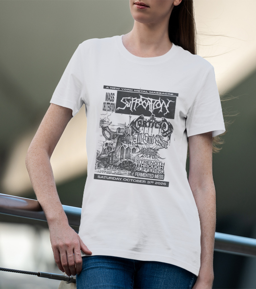 Original Suffocation Amityville New York Metal Massacre October 3rd 2026 Amityville Music Hall NY T-Shirt