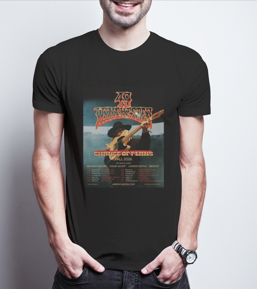 49 Winchester Change Of Plans Tour Fall 2026 Brendan Walter Colby Acuff Landon Smith Briscoe T-Shirt